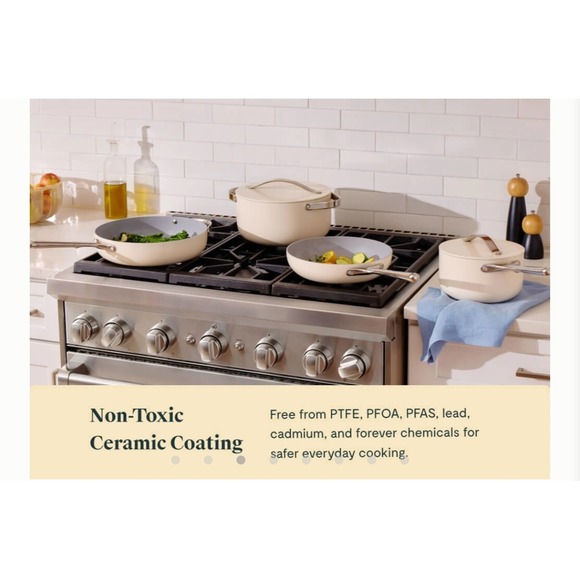 Caraway 12-Piece Ceramic Cookware Set - Grey Color - Non-stick and Non-Toxic New - Picture 5 of 16